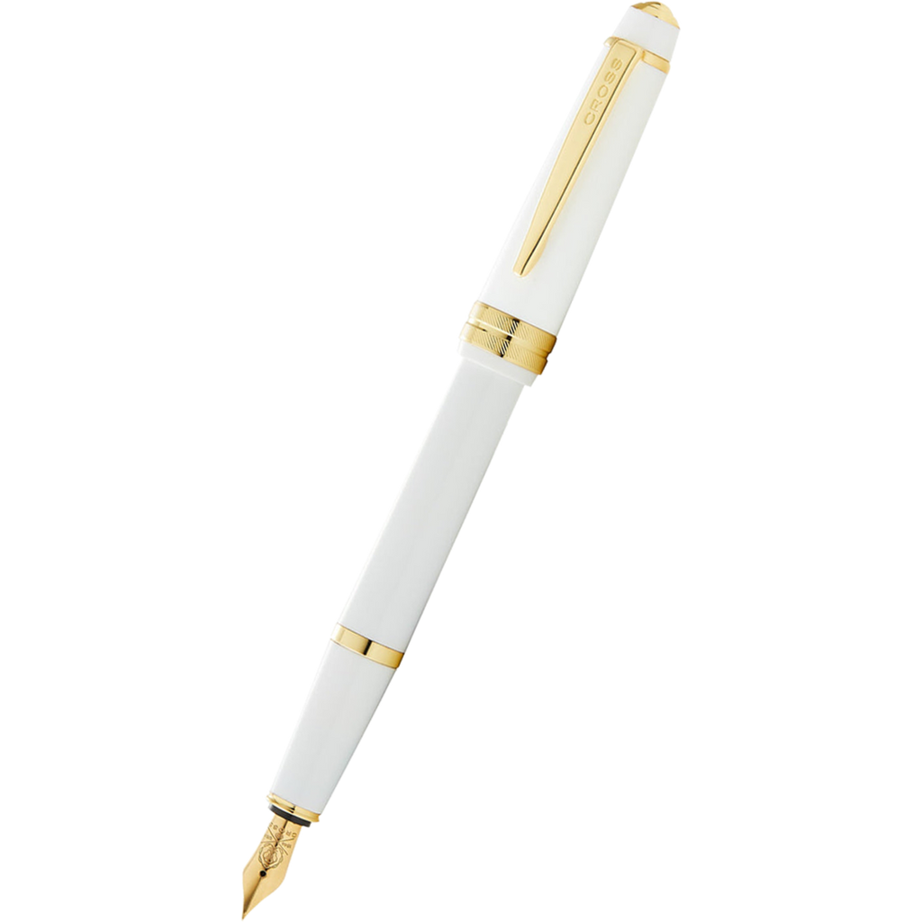 Cross Bailey Fountain Pen - Polished White - Gold Trim-Pen Boutique Ltd