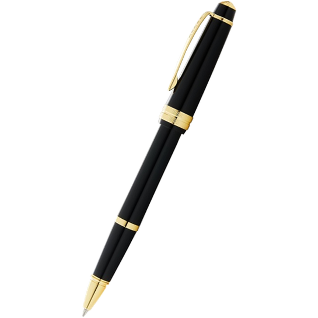 Cross Bailey Light Rollerball Pen - Black - Gold Trim - Pen Boutique Ltd