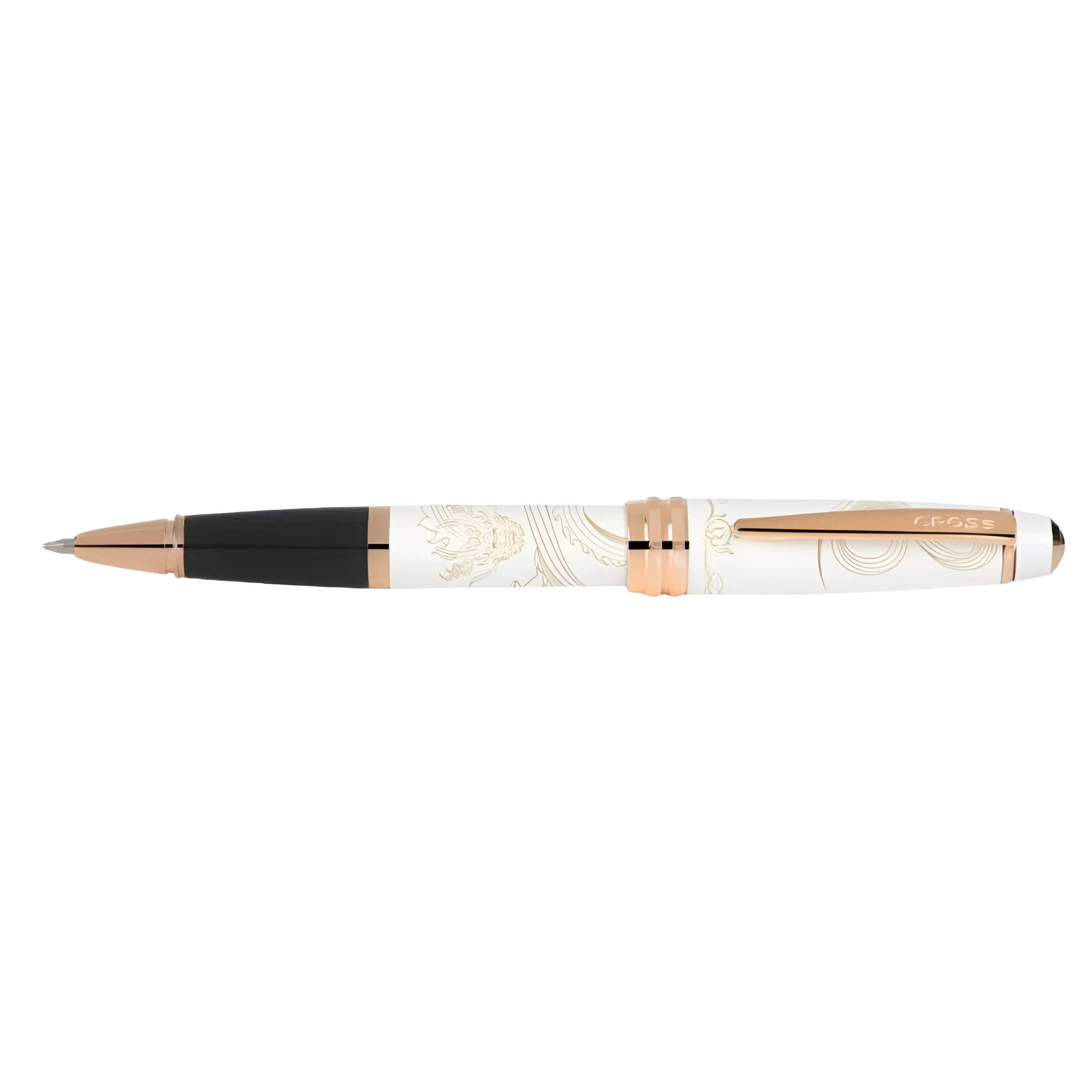 Cross Bailey - Year of the Dragon Pearlescent White Lacquer - Selectip Rollerball Pen - Rose Gold-Pen Boutique Ltd