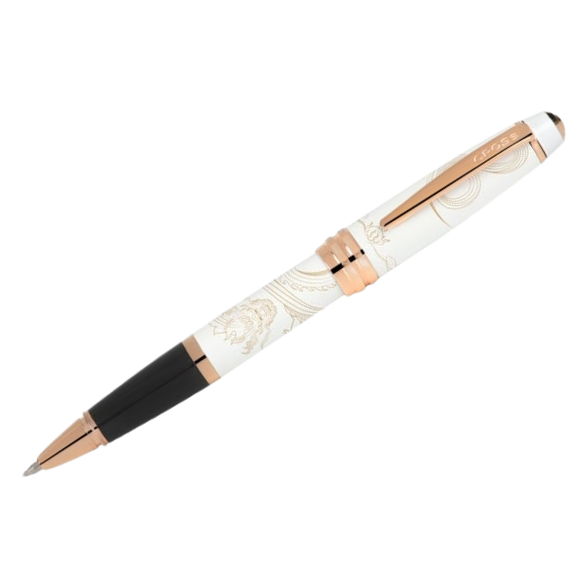 Cross Bailey - Year of the Dragon Pearlescent White Lacquer - Selectip Rollerball Pen - Rose Gold-Pen Boutique Ltd