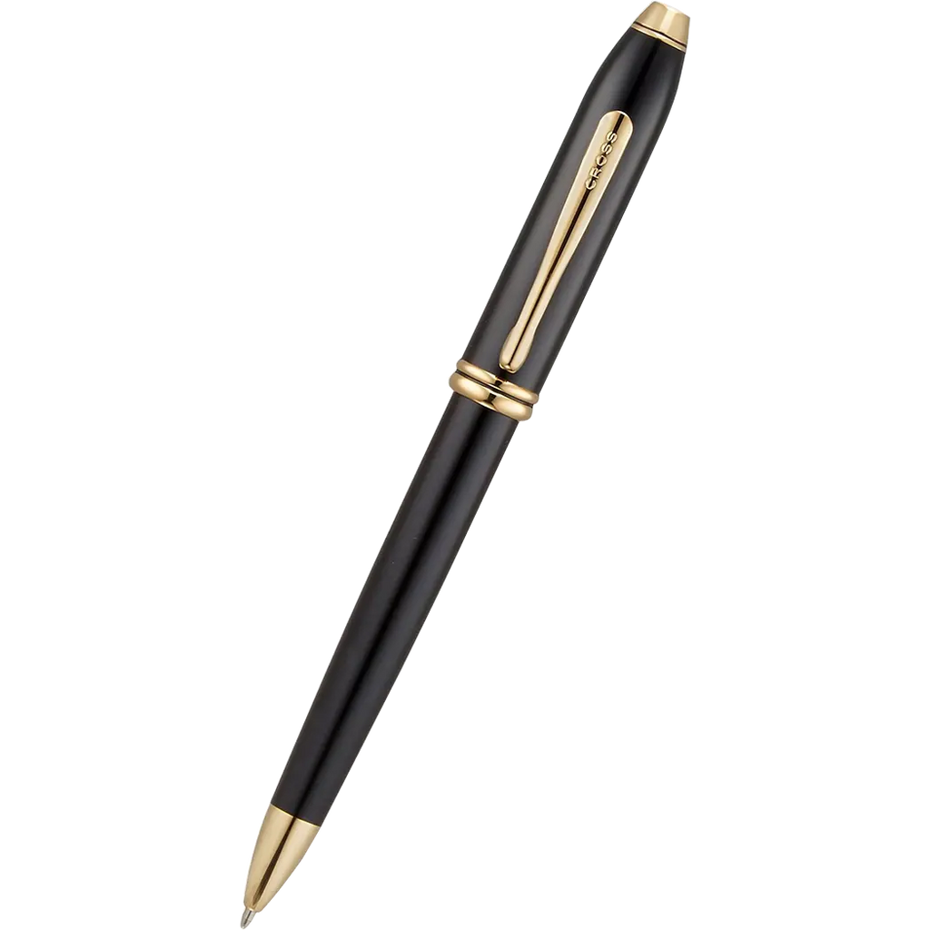 Cross Townsend Ballpoint Pen - Black - Gold Trim-Pen Boutique Ltd