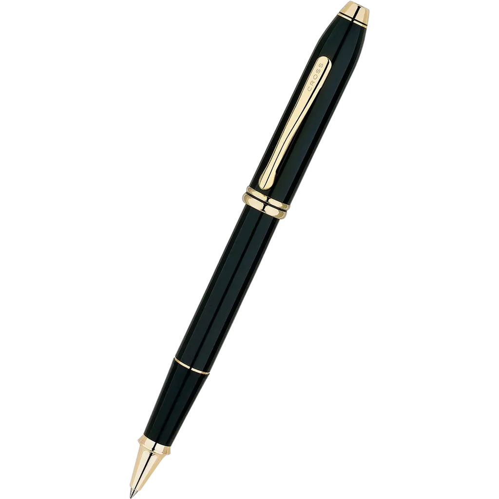 Cross Townsend Rollerball Pen - Black - Gold Trim-Pen Boutique Ltd