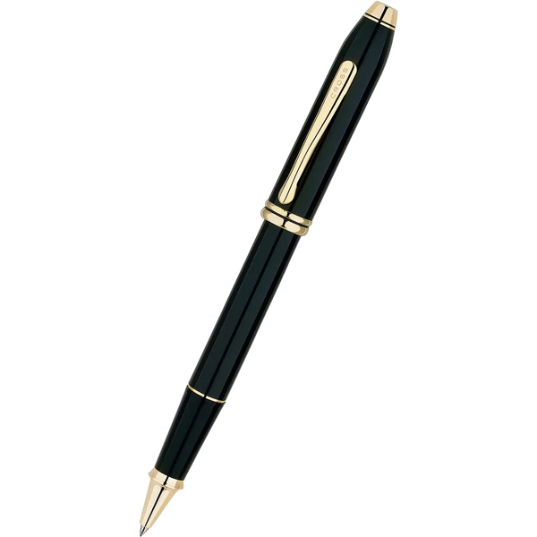 Cross Townsend Rollerball Pen - Black - Gold Trim-Pen Boutique Ltd