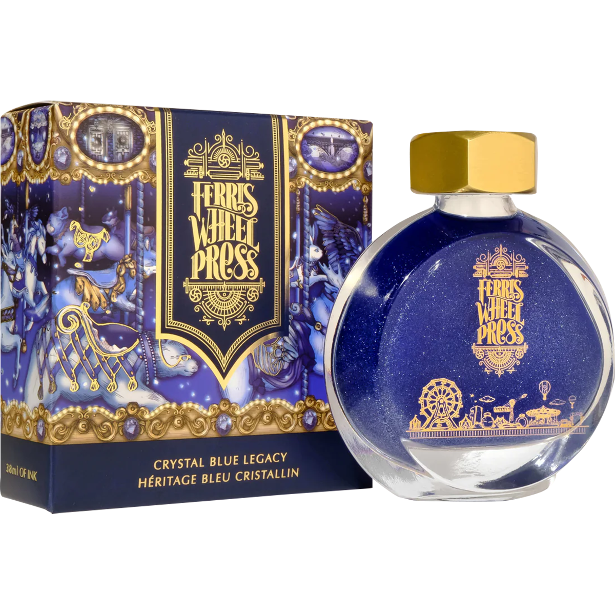 Ferris Wheel Press Ink Bottle - Crystal Blue Legacy - 38ml-Pen Boutique Ltd