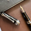 On Sale: Aurora Optima Fountain Pen - Black - Chrome Trim-Pen Boutique Ltd