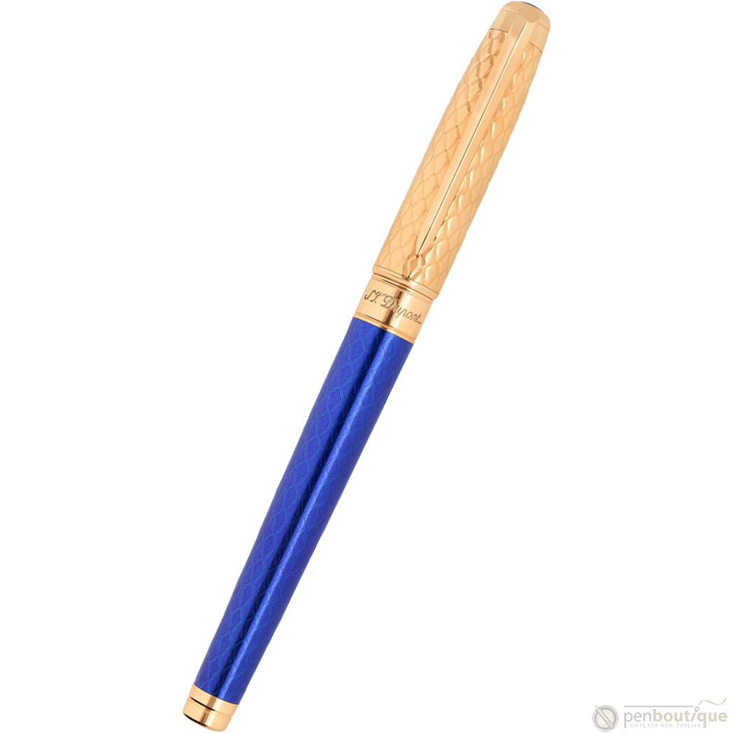 S T Dupont Dragon Scale Eternity Rollerball Pen - Blue (Limited Edition)-Pen Boutique Ltd