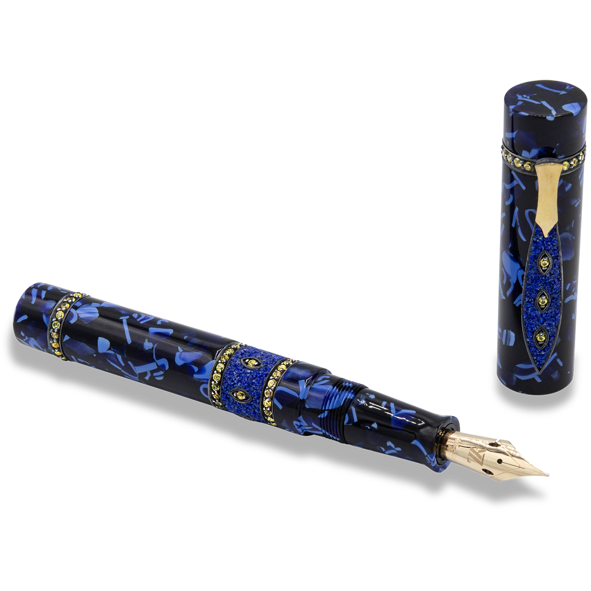 Zeki Karaca Jewellery Harman Fountain Pen - Dark Blue Sapphire (Limited Edition)