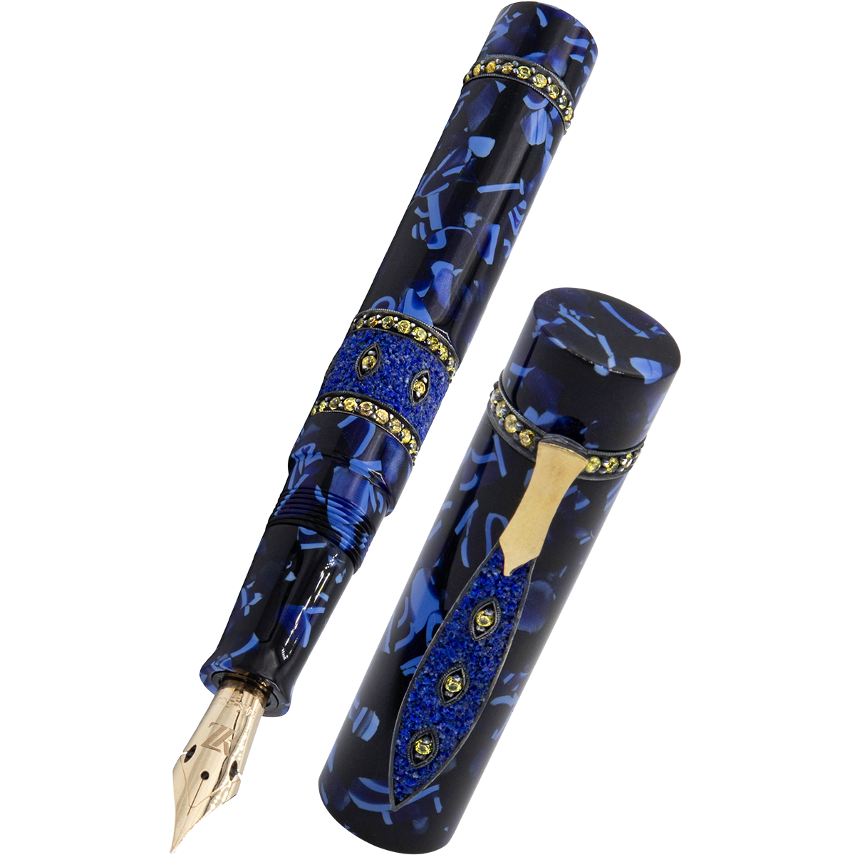 Zeki Karaca Jewellery Harman Fountain Pen - Dark Blue Sapphire (Limited Edition)