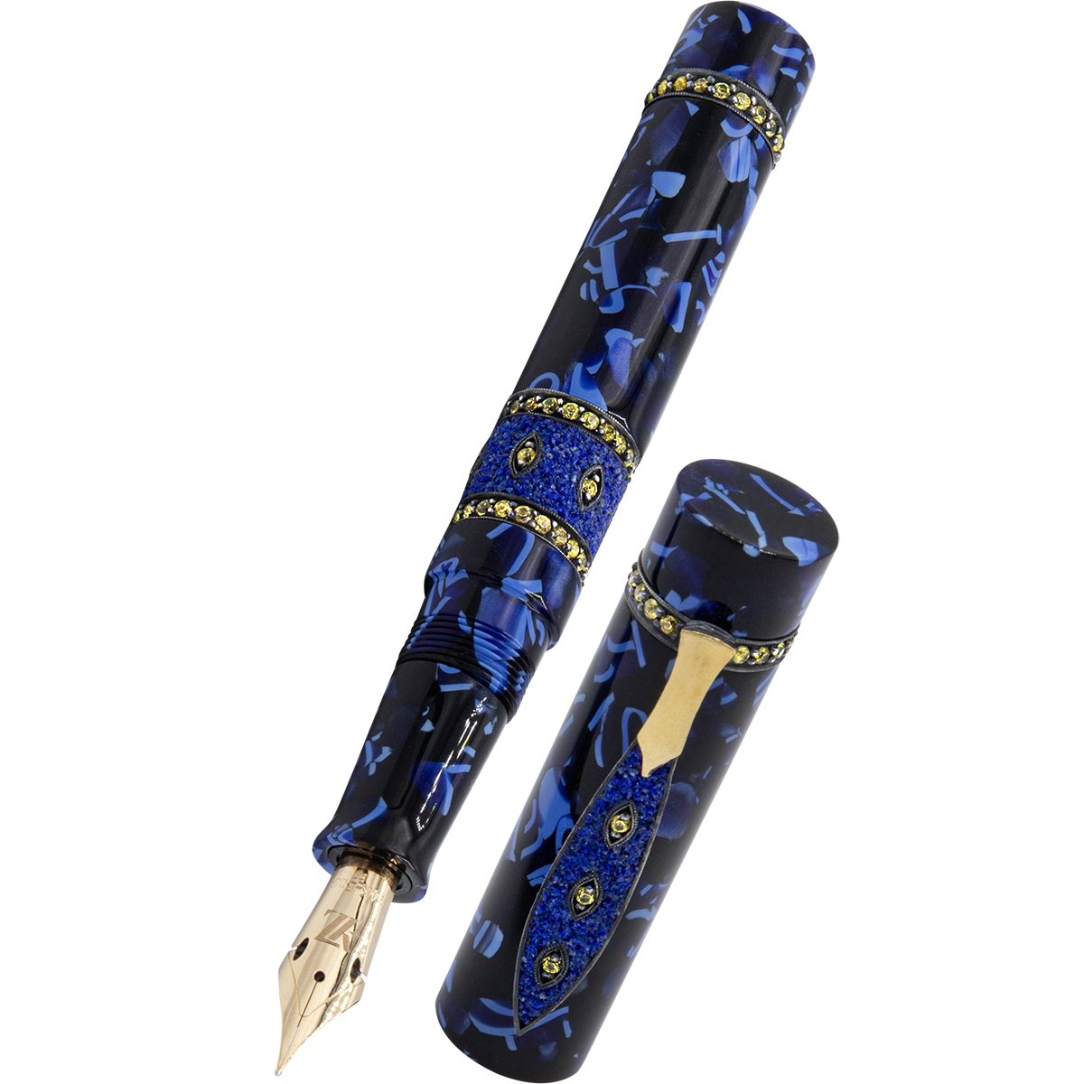 Zeki Karaca Jewellery Harman Fountain Pen - Dark Blue Sapphire (Limited Edition)