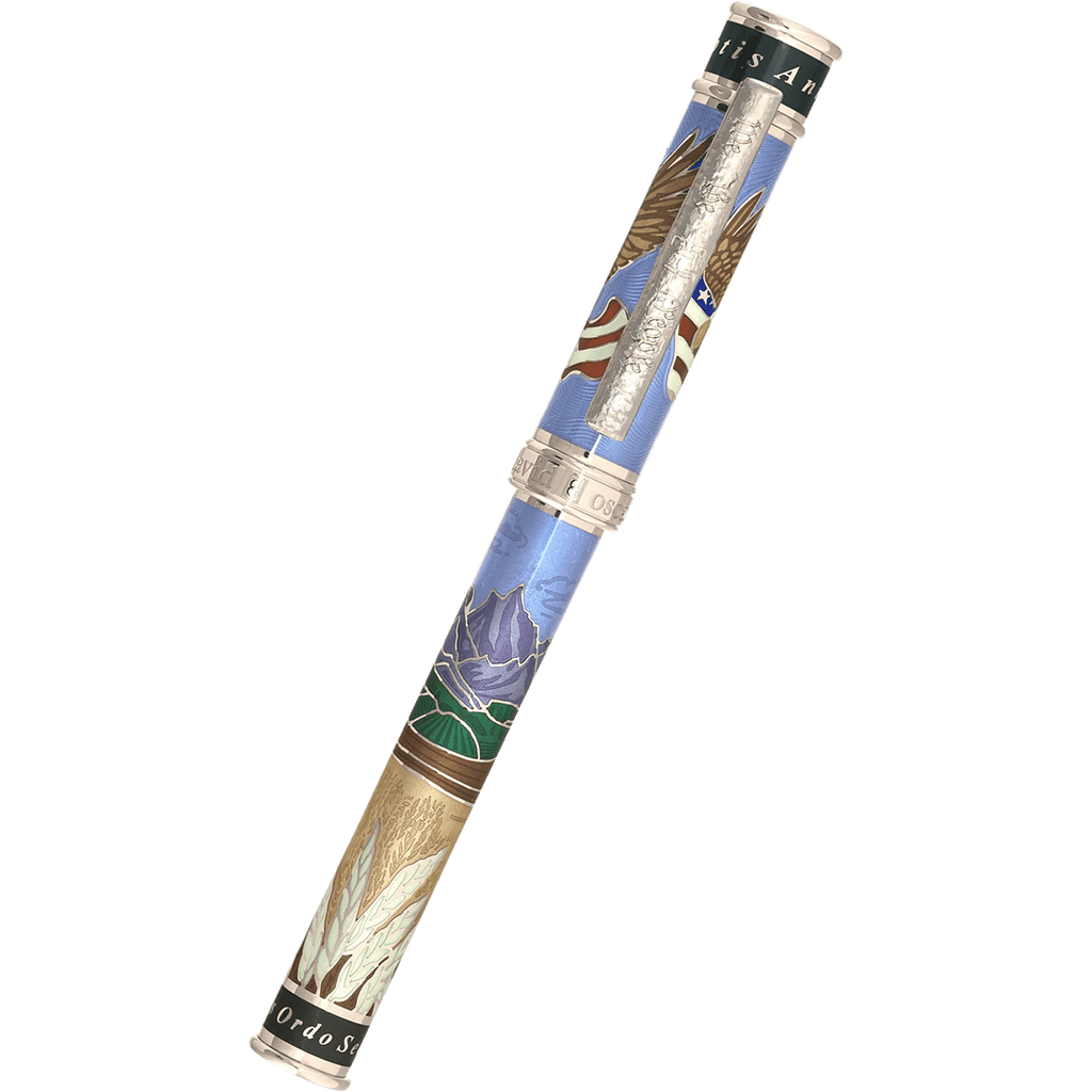David Oscarson America The Beautiful Fountain Pen - Light Blue (Limited Edition) - Pen Boutique Ltd