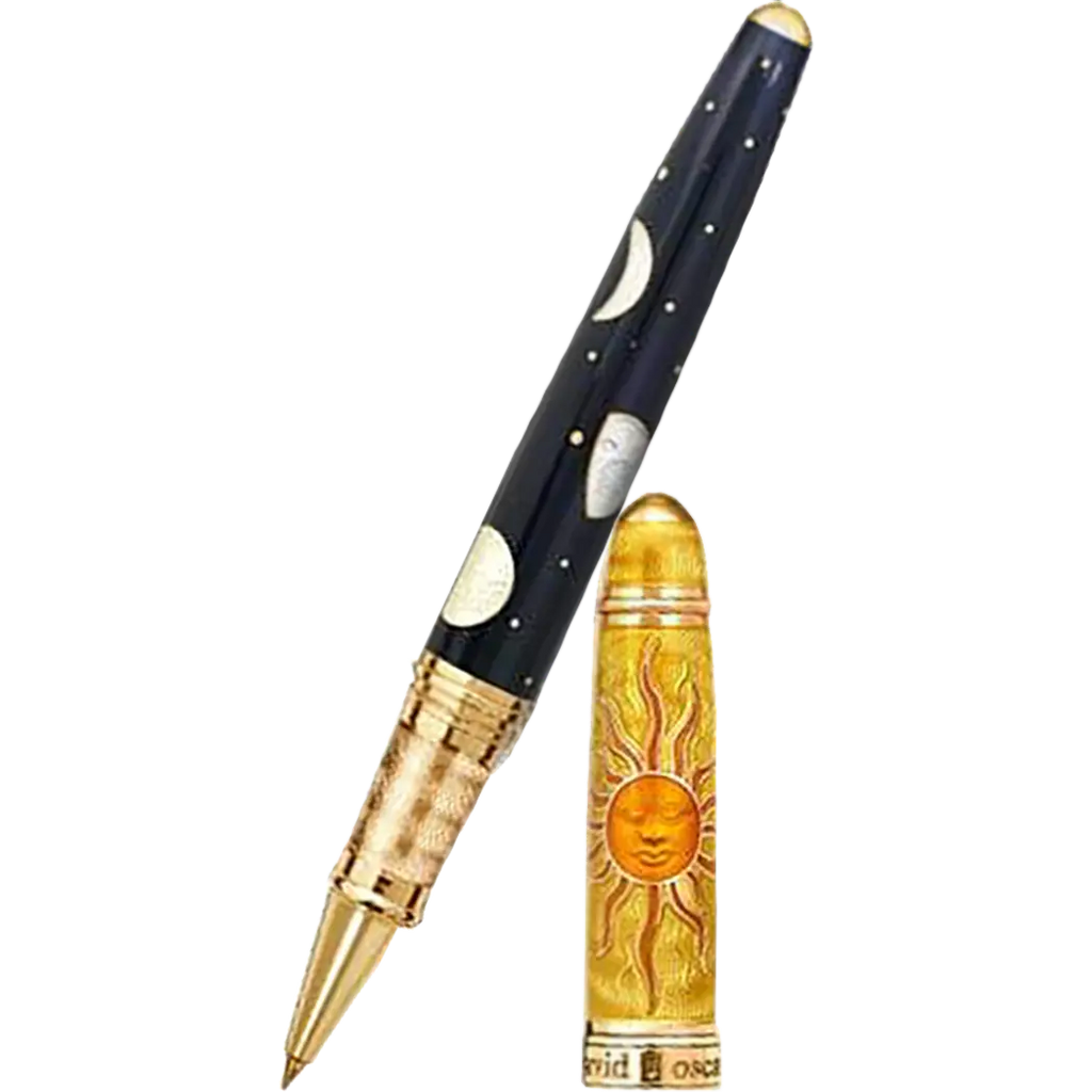 David Oscarson Celestial Blazing Saffron Golden Yellow Limited Edition Rollerball Pen-Pen Boutique Ltd