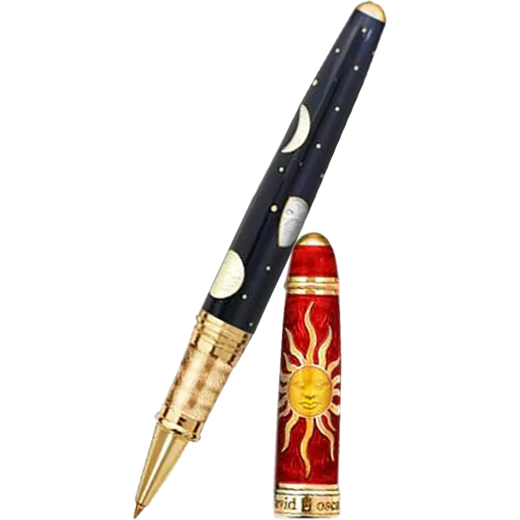 David Oscarson Celestial Fire Red Golden Yellow Limited Edition Rollerball Pen-Pen Boutique Ltd