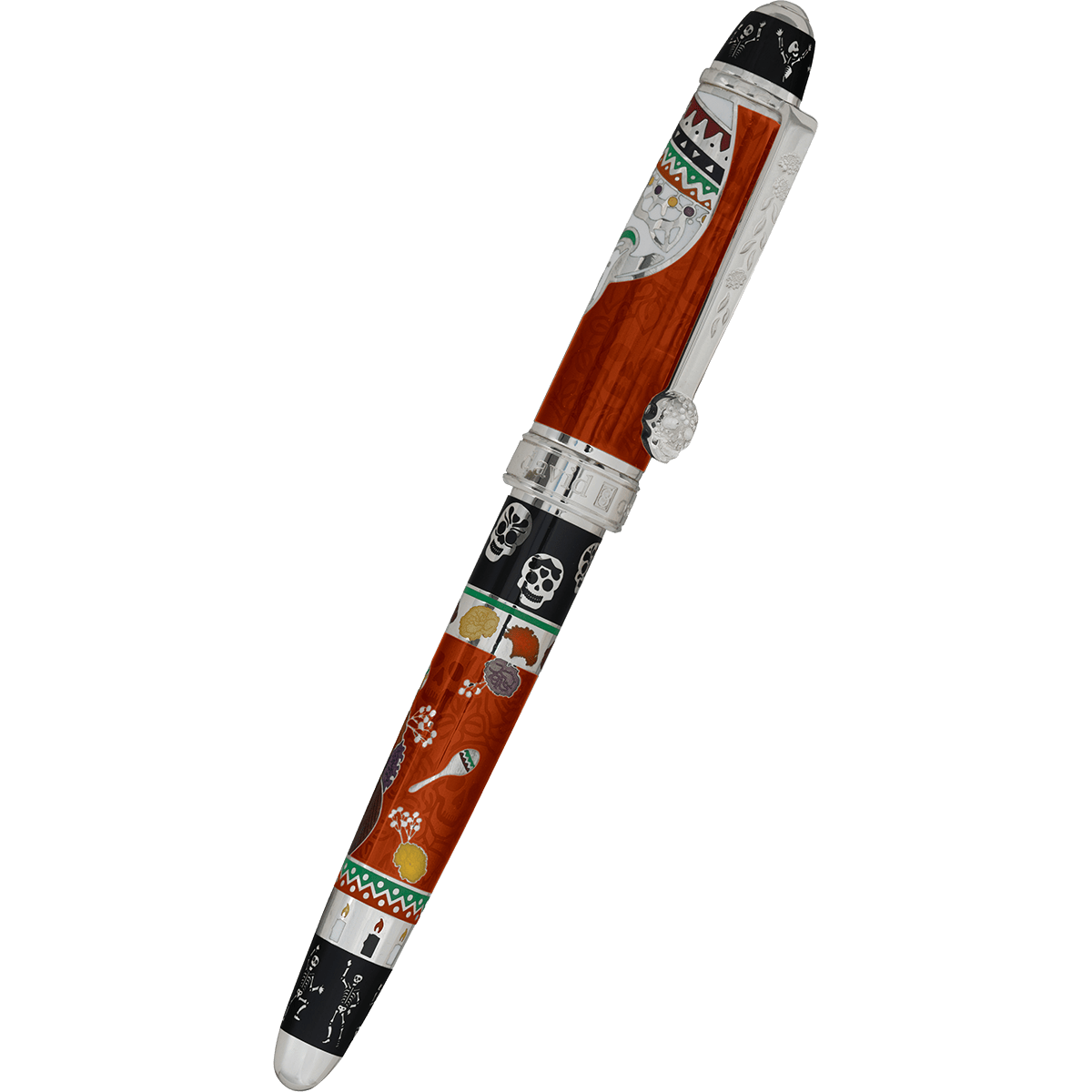 David Oscarson Dia De Los Muertos Fountain Pen - Limited Edition - Naranja (Orange) - Pen Boutique Ltd