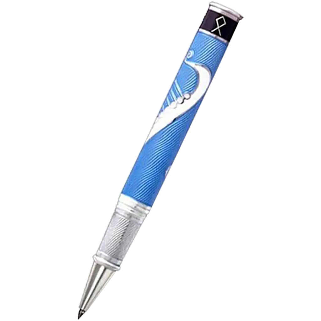 David Oscarson Valhalla Black White and Blue Rollerball Pen-Pen Boutique Ltd