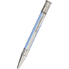 David Oscarson’s Sterling Silver Guilloche and Hard Enamel Ballpoint Pen Enamel Azure Blue-White-Pen Boutique Ltd