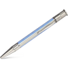 David Oscarson’s Sterling Silver Guilloche and Hard Enamel Ballpoint Pen Enamel Azure Blue-White-Pen Boutique Ltd