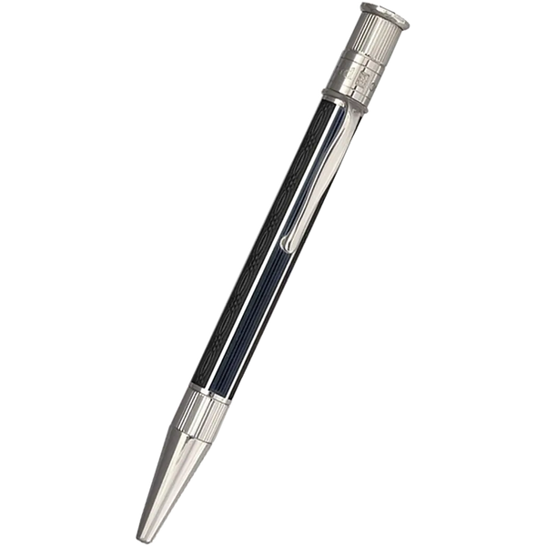 David Oscarson’s Sterling Silver Guilloche and Hard Enamel Ballpoint Pen Enamel Black-Pen Boutique Ltd