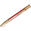 David Oscarson’s Sterling Silver Guilloche and Hard Enamel Ballpoint Pen Ruby Red-White - Pen Boutique Ltd