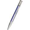David Oscarson’s Sterling Silver Guilloche and Hard Enamel Ballpoint Pen Sapphire Blue-White-Pen Boutique Ltd