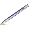 David Oscarson’s Sterling Silver Guilloche and Hard Enamel Ballpoint Pen Sapphire Blue-White-Pen Boutique Ltd