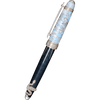 David Oscarson Deus Regit Rollerball Pen - Azure Blue - Moss Black - Silver Trim - Pen Boutique Ltd