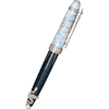David Oscarson Deus Regit Rollerball Pen - Azure Blue - Moss Black - Silver Trim - Pen Boutique Ltd