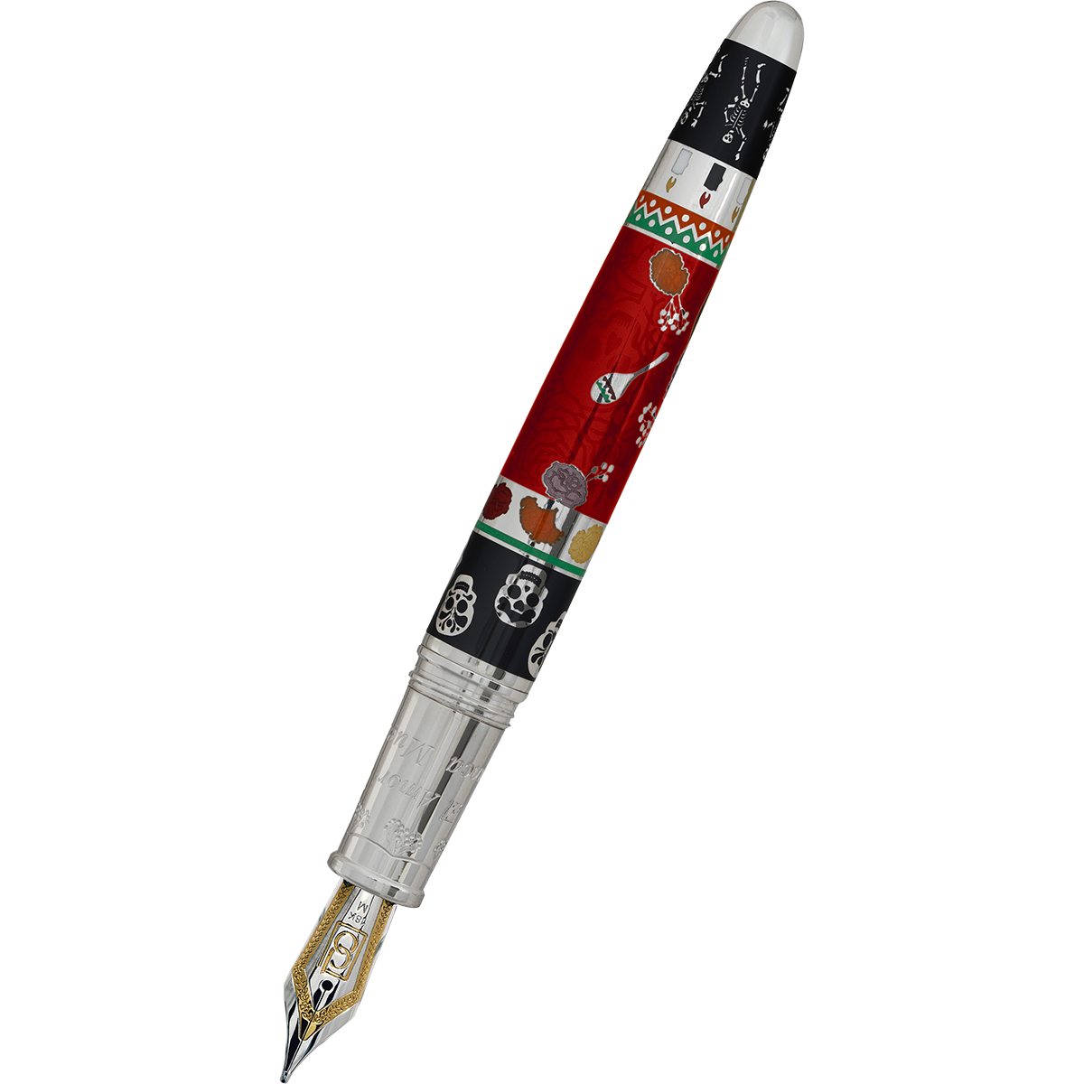 David Oscarson Dia De Los Muertos Fountain Pen - Limited Edition - Rojo (Red)