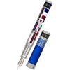 David Oscarson Ellis Island Fountain Pen - Sapphire Blue - Silver Trim-Pen Boutique Ltd