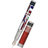 David Oscarson Ellis Island Fountain Pen - Ruby Red - Silver Trim-Pen Boutique Ltd