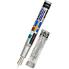 David Oscarson Ellis Island Fountain Pen - White - Silver Trim-Pen Boutique Ltd