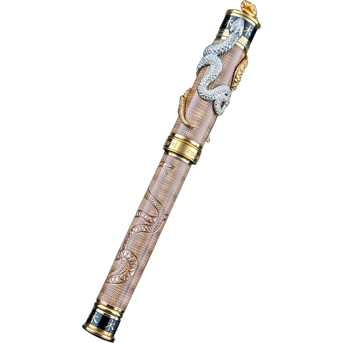 David Oscarson Green Wood Snake Rollerball Pen - Copper Bronze (Limited Edition)-Pen Boutique Ltd