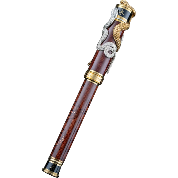 David Oscarson Green Wood Snake Rollerball Pen - Liquid Coffee-Pen Boutique Ltd