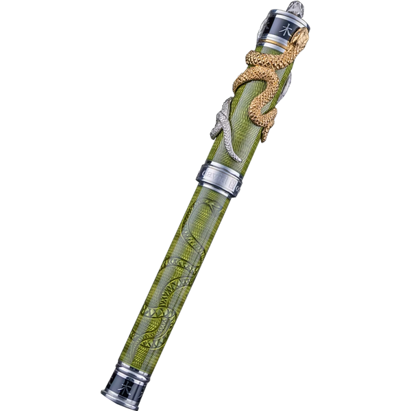 David Oscarson Green Wood Snake Rollerball Pen - New Moss-Pen Boutique Ltd