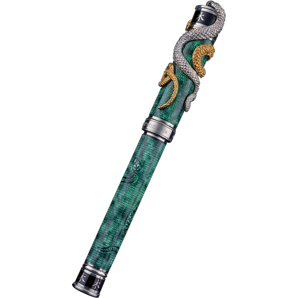 David Oscarson Green Wood Snake Rollerball Pen - Verdigris-Pen Boutique Ltd