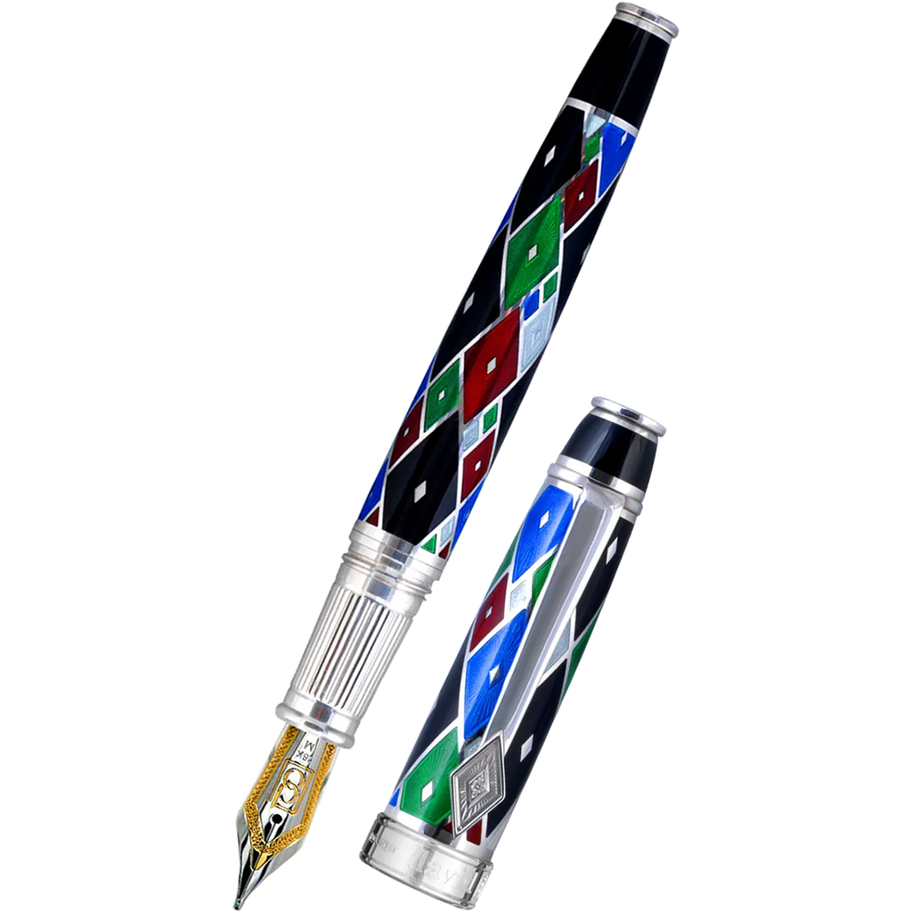David Oscarson Harlequin Fountain Pen - Opaque Black/Onyx-Pen Boutique Ltd