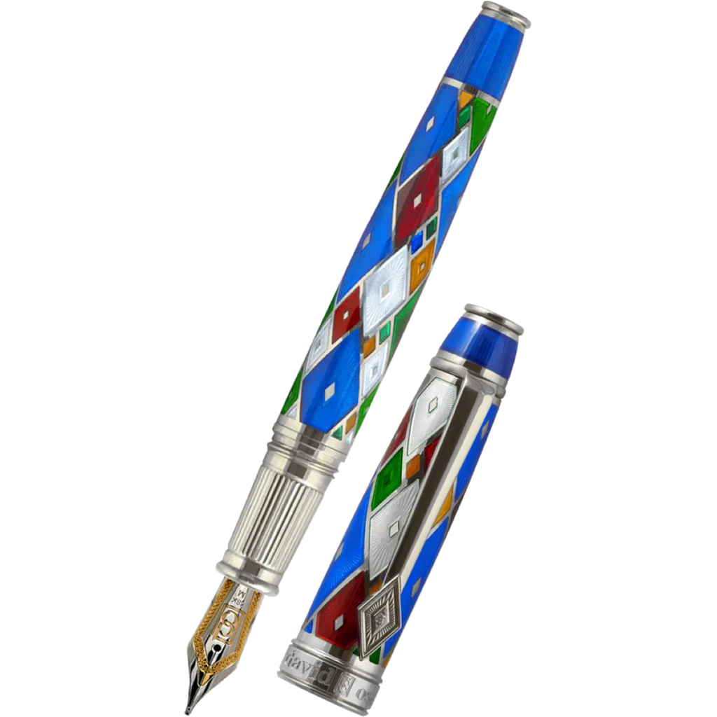 David Oscarson Harlequin Fountain Pen - Sapphire Blue-Pen Boutique Ltd