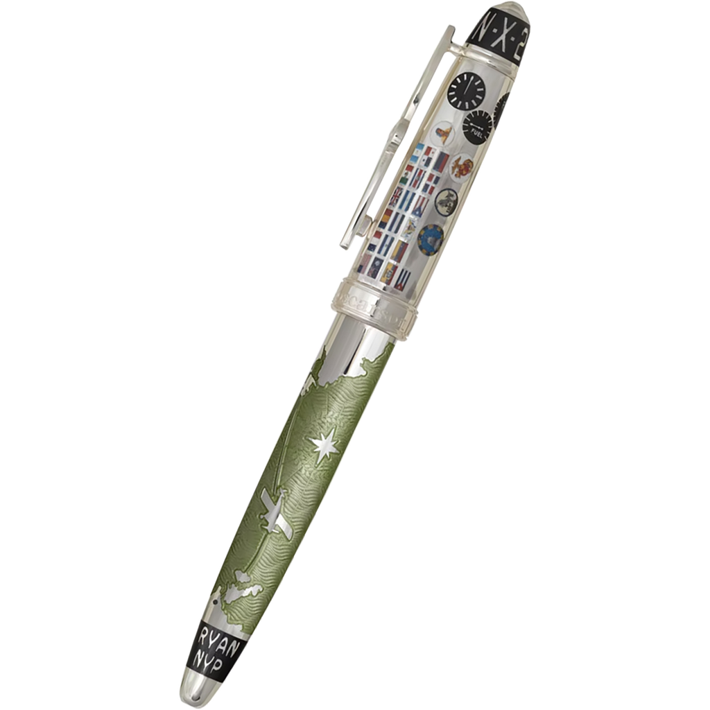 David Oscarson Spirit of St. Louis Fountain Pen - Charles Lindbergh Sea Green-Pen Boutique Ltd