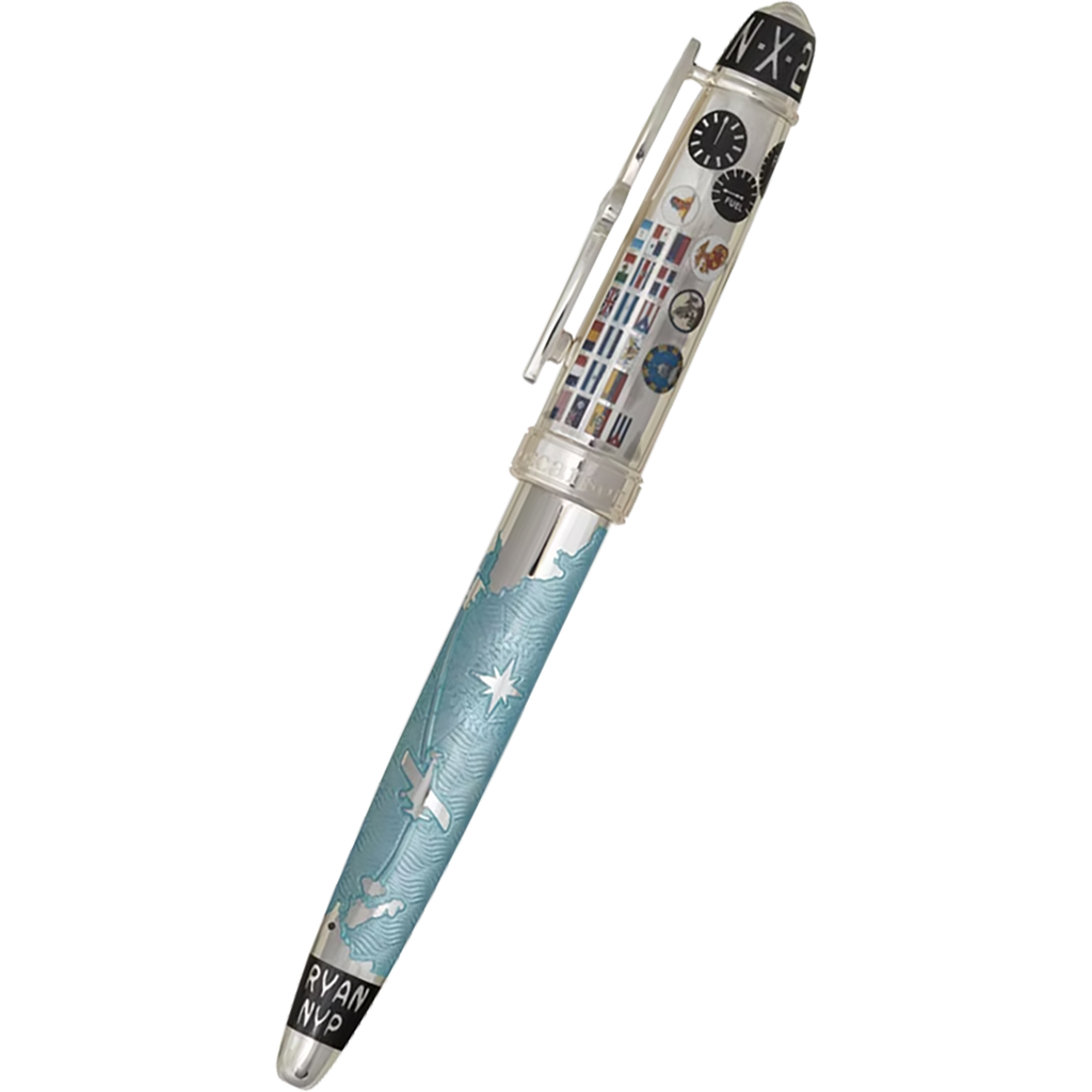 David Oscarson Spirit of St. Louis Rollerball Pen - Charles Lindbergh Sky Blue-Pen Boutique Ltd