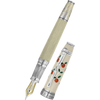 David Oscarson Tree of Life Fountain Pen - White with Orange and Green-Pen Boutique Ltd