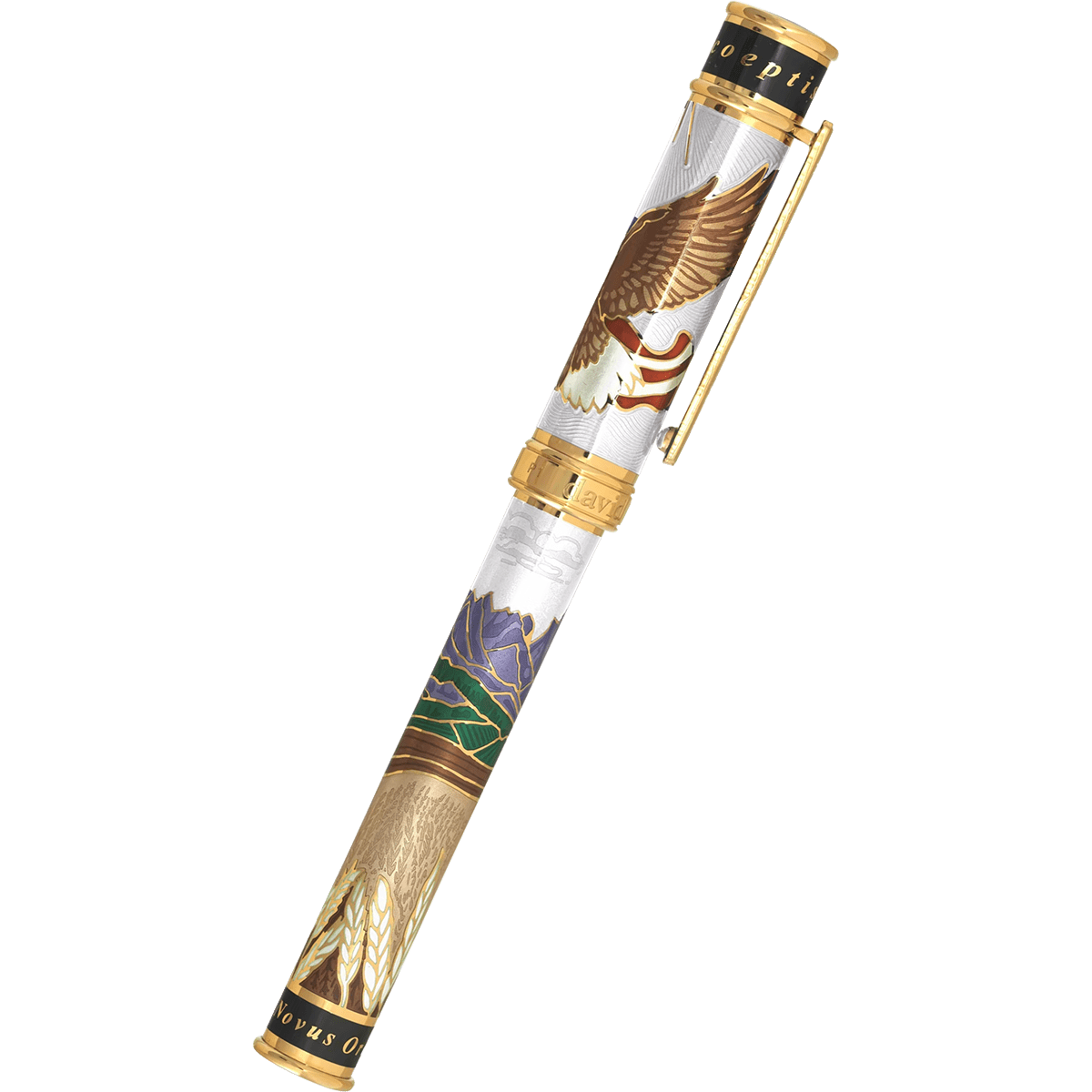 David Oscarson America The Beautiful Rollerball Pen - Alabaster - Gold Trim (Limited Edition) - Pen Boutique Ltd