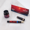 Delta Limited Edition Fountain Pen - Four Rings Crimson Night - Yellow Gold Trim - Steel Nib - Pen Boutique Ltd