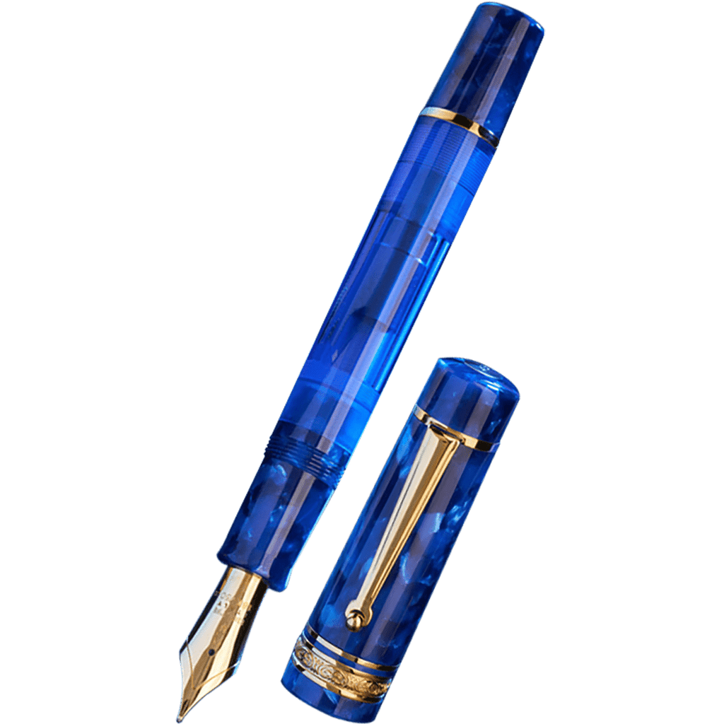 Delta DV Fountain Pen - Imperial Blu (Blue) - 18K Nib (Limited Edition)-Pen Boutique Ltd
