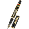 Delta Indigenous People Fountain Pen - Simbu Dancing Skeletons - Black Resin - Gold-Plated Sterling Silver Cage (Limited Edition)-Pen Boutique Ltd
