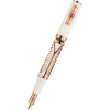 Delta Indigenous People Fountain Pen - Simbu Dancing Skeletons - White Resin - Rose Gold-Plated Sterling Silver Cage (Limited Edition)-Pen Boutique Ltd