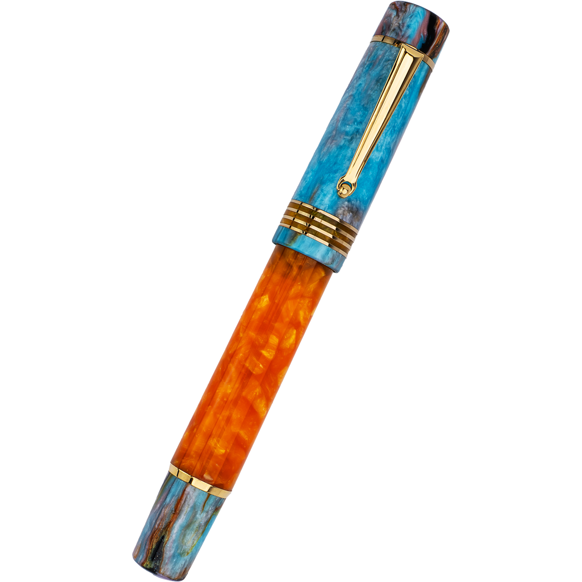 Delta Limited Edition Fountain Pen - DV Original - Orange Primary Manipulation 4.5 - Palladium Trim (Mid-Size)-Pen Boutique Ltd