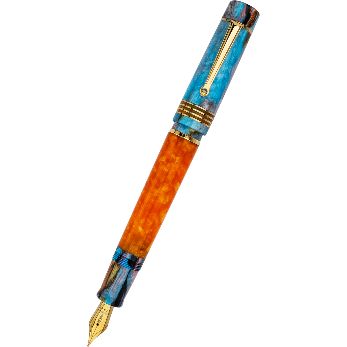 Delta Limited Edition Fountain Pen - DV Original - Orange Primary Manipulation 4.5 - Palladium Trim (Mid-Size)-Pen Boutique Ltd