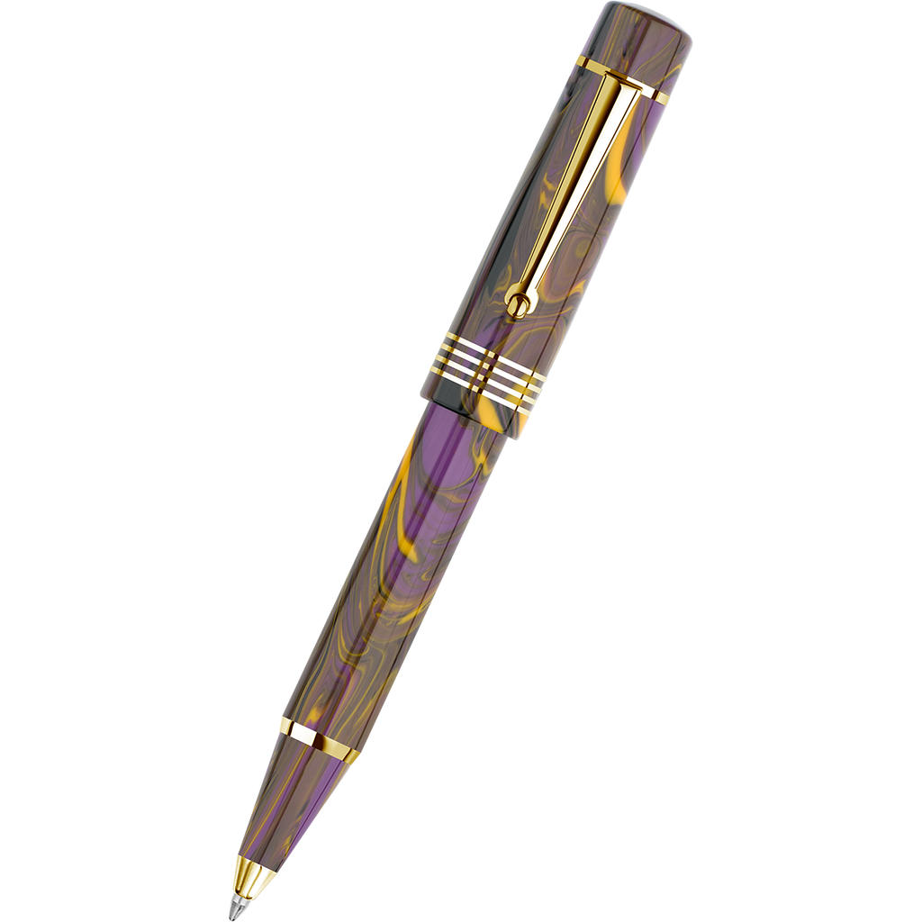 Delta Neo Gallery Ballpoint Pen - Iris - Gold Trim (Numbered Edition)-Pen Boutique Ltd