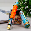 Delta Limited Edition Fountain Pen - DV Original - Orange Primary Manipulation 4.5 - Palladium Trim (Mid-Size)-Pen Boutique Ltd