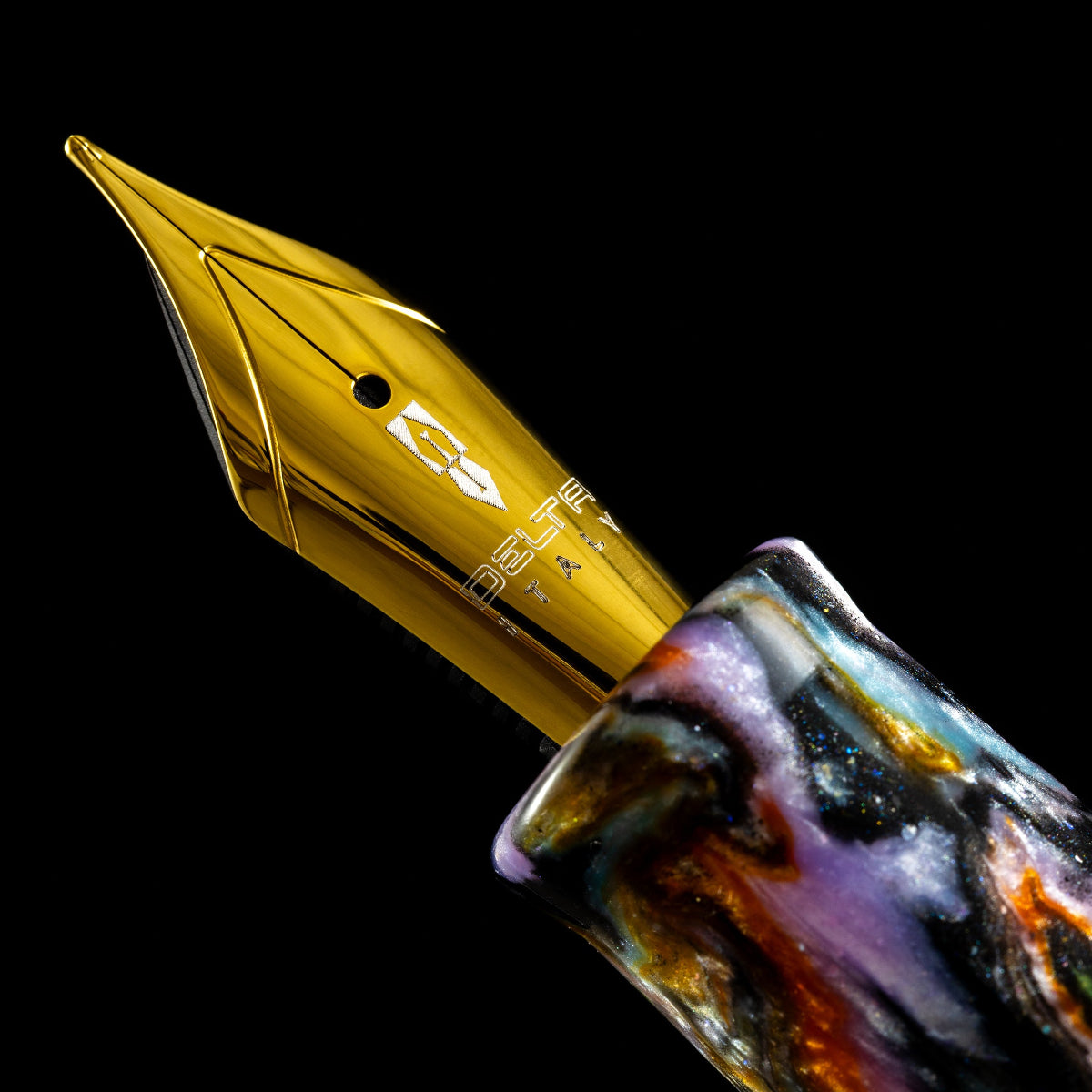 Delta Limited Edition Fountain Pen - DV Original - Orange Primary Manipulation 4.5 - Palladium Trim (Mid-Size)-Pen Boutique Ltd