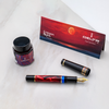 Delta Limited Edition Fountain Pen - Four Rings Crimson Night - Yellow Gold Trim - Steel Nib